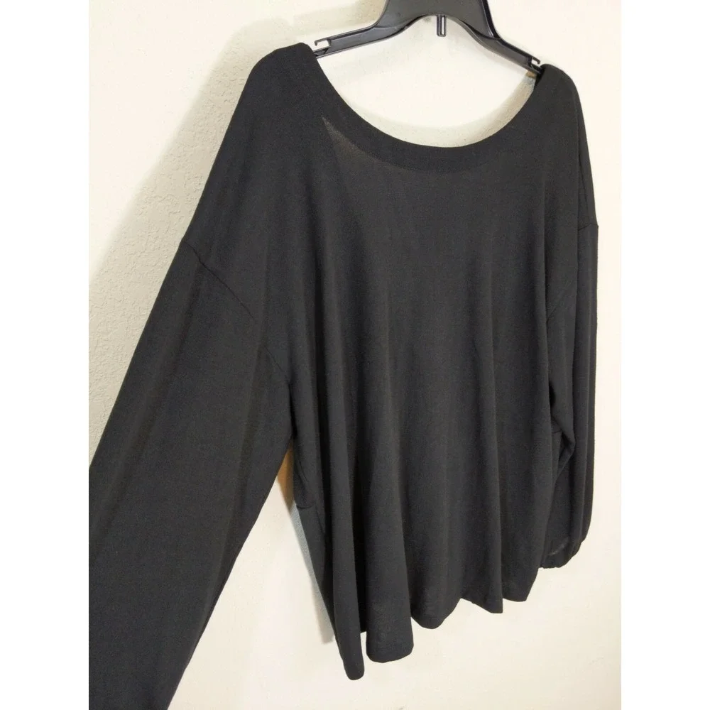 ELOQUII Elements Womens Plus Size Twist Back Sweater Top Black Size‎ 18/20 1X